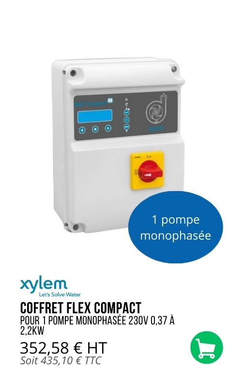 COFFRET FLEX COMPACT pour 1 POMPE MONOPHASÉE 230V 0,37 à 2,2KW
