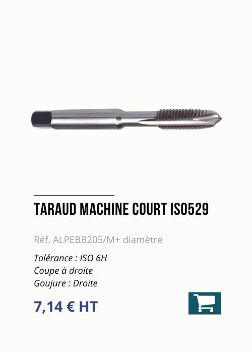 Taraud machine court iso529